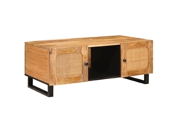 Conjunto 1 Mesa De Café De Madeira Vidaxl Castanho Madeira De Mangueira Maciça (100 X 54 X 40 Cm)