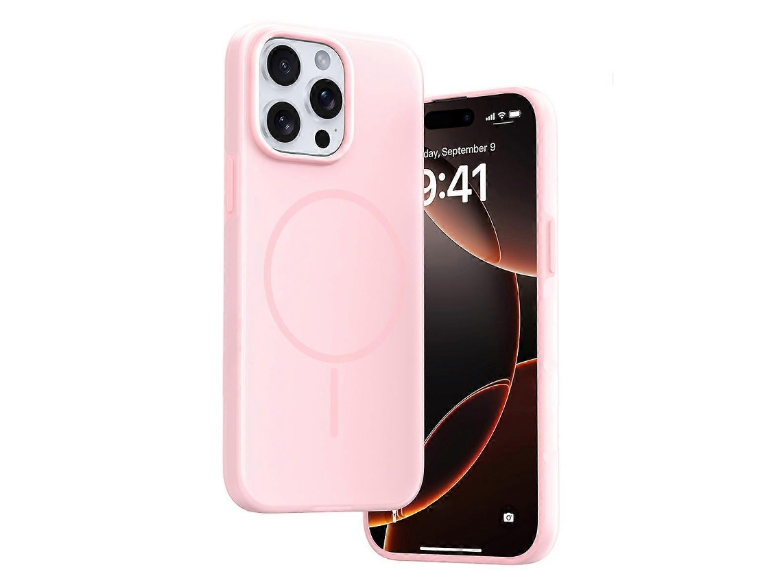 Capa Tkdaddy Para Iphone 15 Pro Compatível Com Magsafe Ice-transparente De Silicone Líquido Capa De Telefone Para Pc Rosa