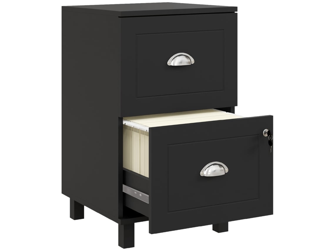 Arquivador Melamina de Madeira e Mdf Cor Preto 40x41,5x67,5 cm Homcom