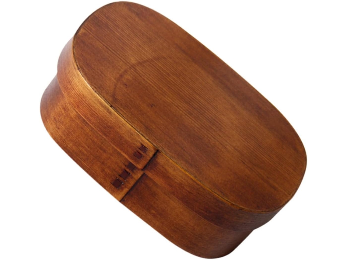 Marmita Bento Japonesa De Madeira, Design Com Divisórias Em Camada Única, Grande Capacidade, Reutilizável E Ecológica