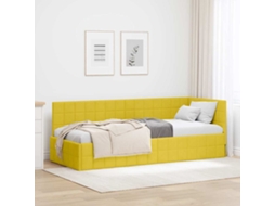 Vidaxl Estrutura De Cama De Canto Amarelo 80 Cm X 200 Cm Veludo