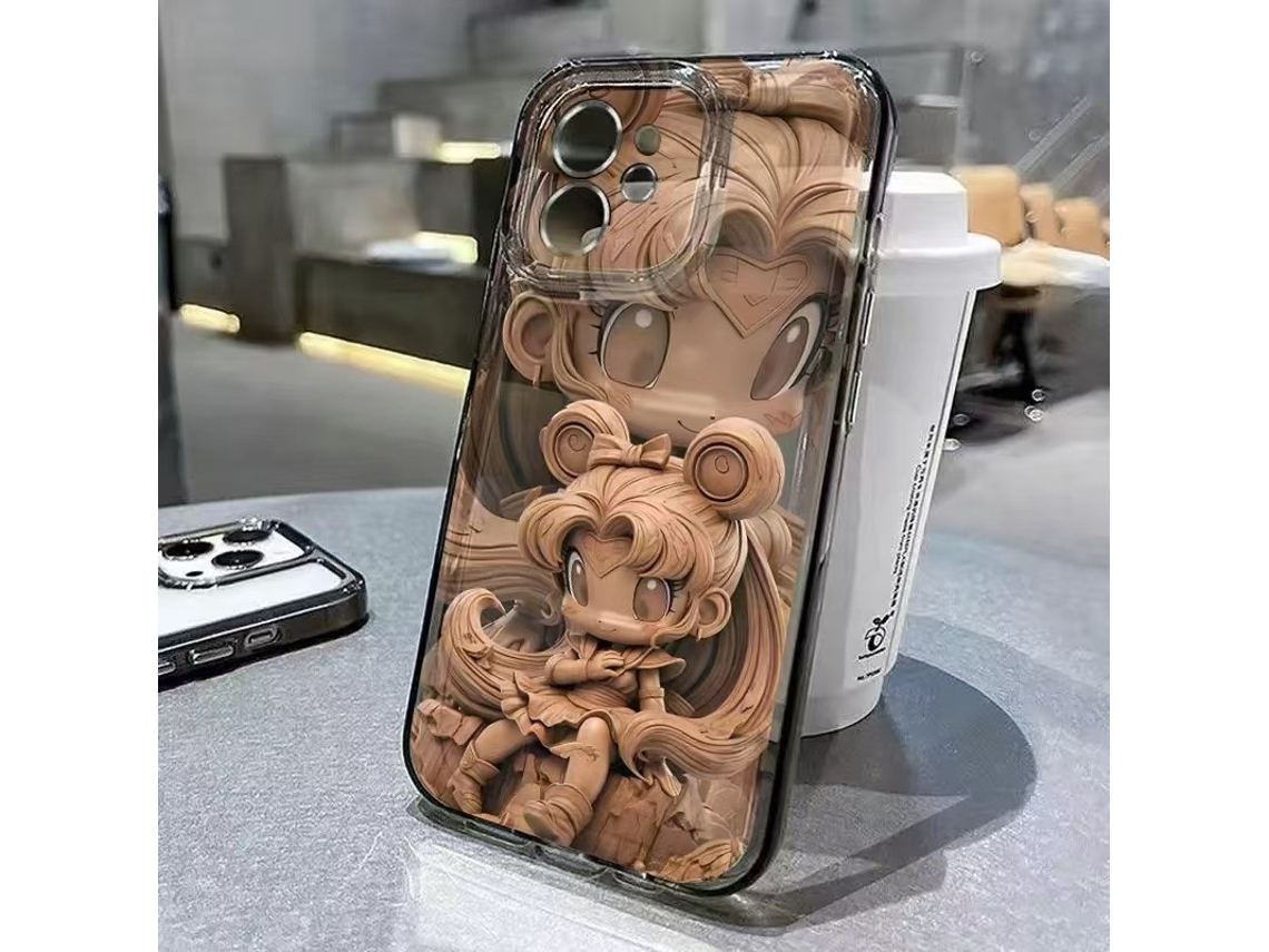 2 Capas Para Iphone 17 Pro Max Cinza Espacial, Novas, Com Estampa Da Sailor Moon, Desenho Animado Fofo.