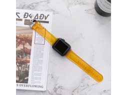 Bracelete para Smartwatch transparente gelatinosa para Apple Watch série 9, 8 e 7 41 mm/SE 3 e SE 2 e 6 e SE e 5 e 4 40 mm/3 e 2 e 1 38 mm (ouro)