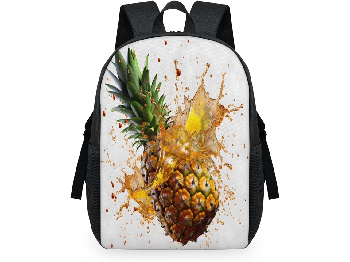 Mochila Infantil Tropicallife com Estampa de Abacáxi, 32,5 x 15 x 44,9 cm, Estampa de Malha