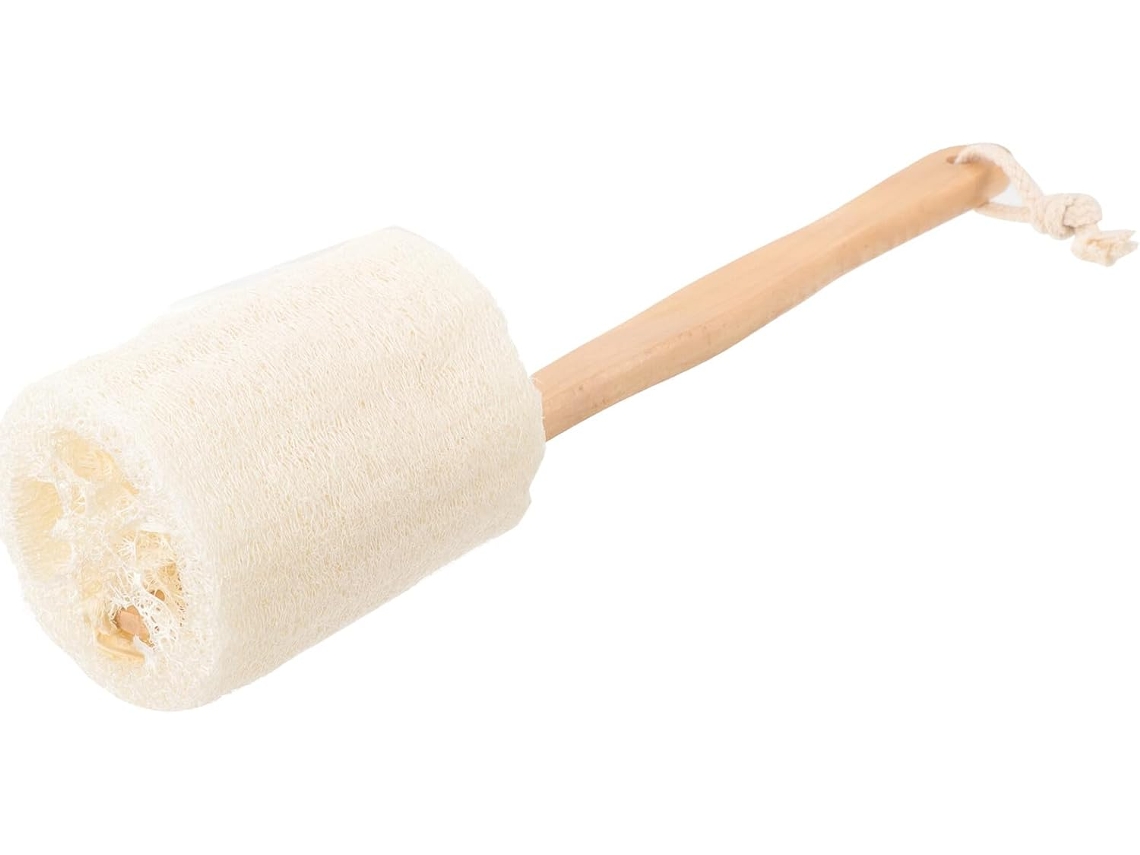 Escova De Banho Esfoliante Para Limpeza Da Pele, Remove Células Mortas, Bucha Vegetal Natural Cor Cáqui Para Uso