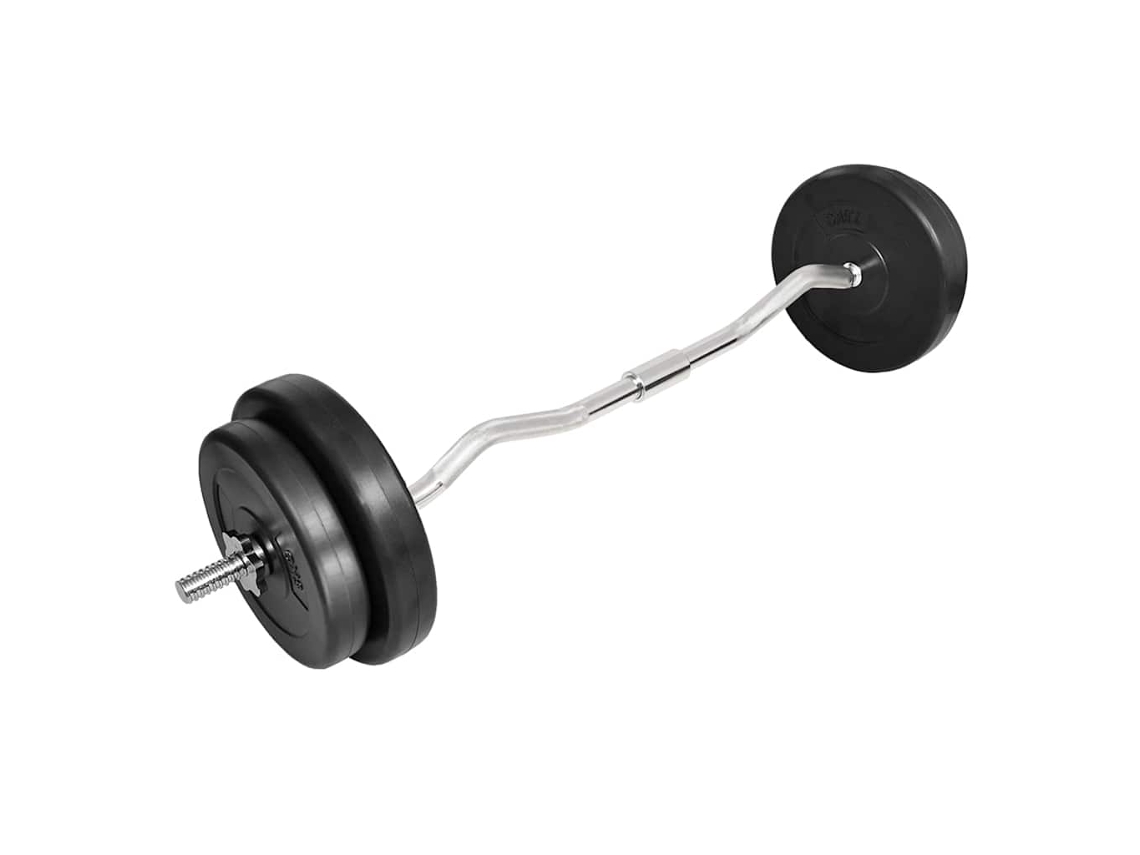 Vidaxl Barra Curvada Com Discos 30 Kg