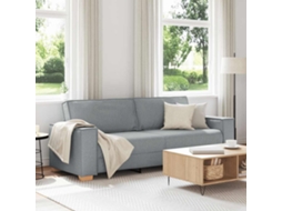 Vidaxl Sofá De 3 Lugares Cinza Claro 220x78x84 Cm Tecido