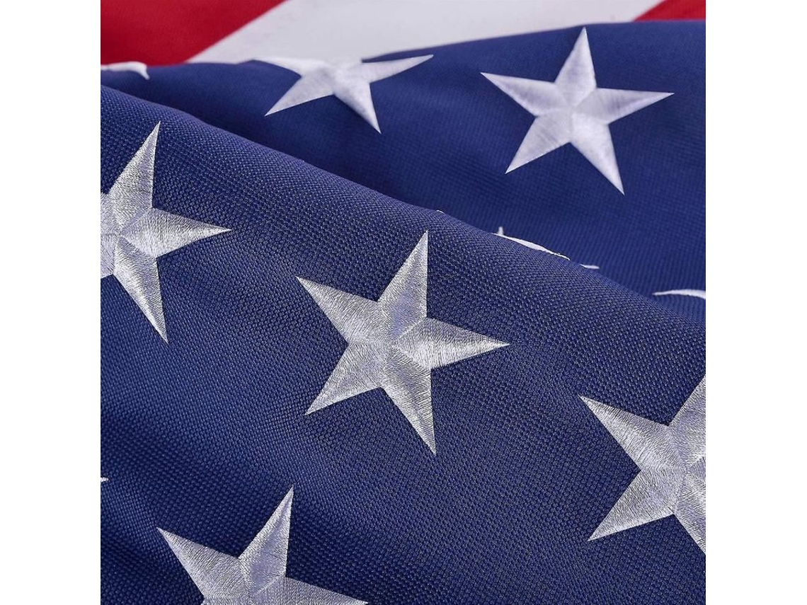 Bandeira Americana de Nylon Pesado Nova Line 3x5 com Listras Costuradas e Estrelas Bordadas
