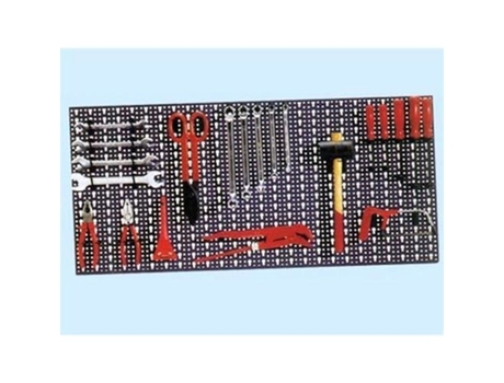 Painel porta-ferramentas perfurado com 52 ganchos - Modelo horizontal - 98 x 46 cm