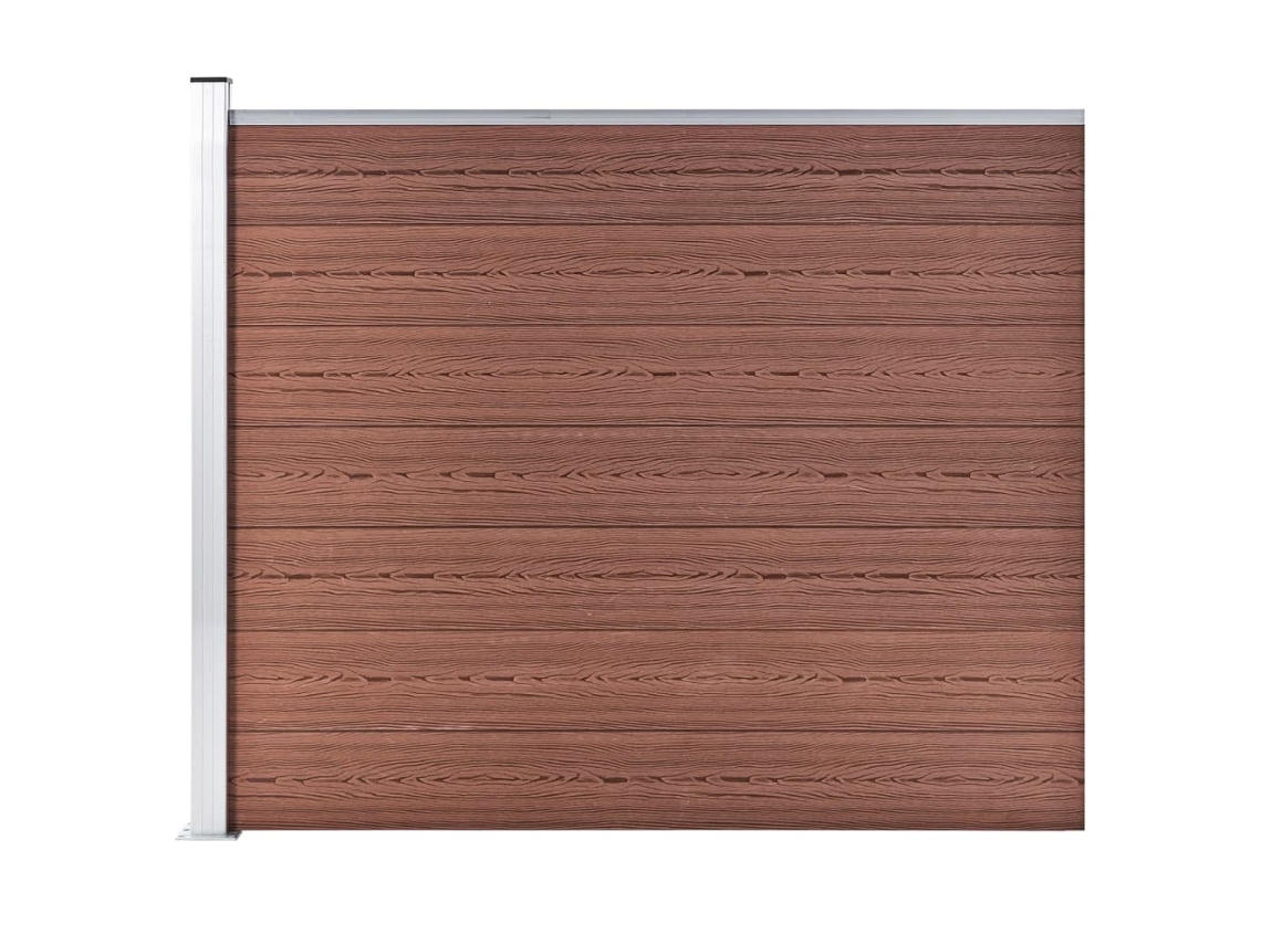 Vidaxl Painel De Cerca 175x146 Cm Wpc Castanho