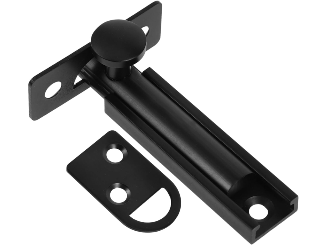 Fechadura De Segurança Uonlytech Com Trinco 2 Polegadas, Preta, Portas De Quarto E Correr, Com Reforço