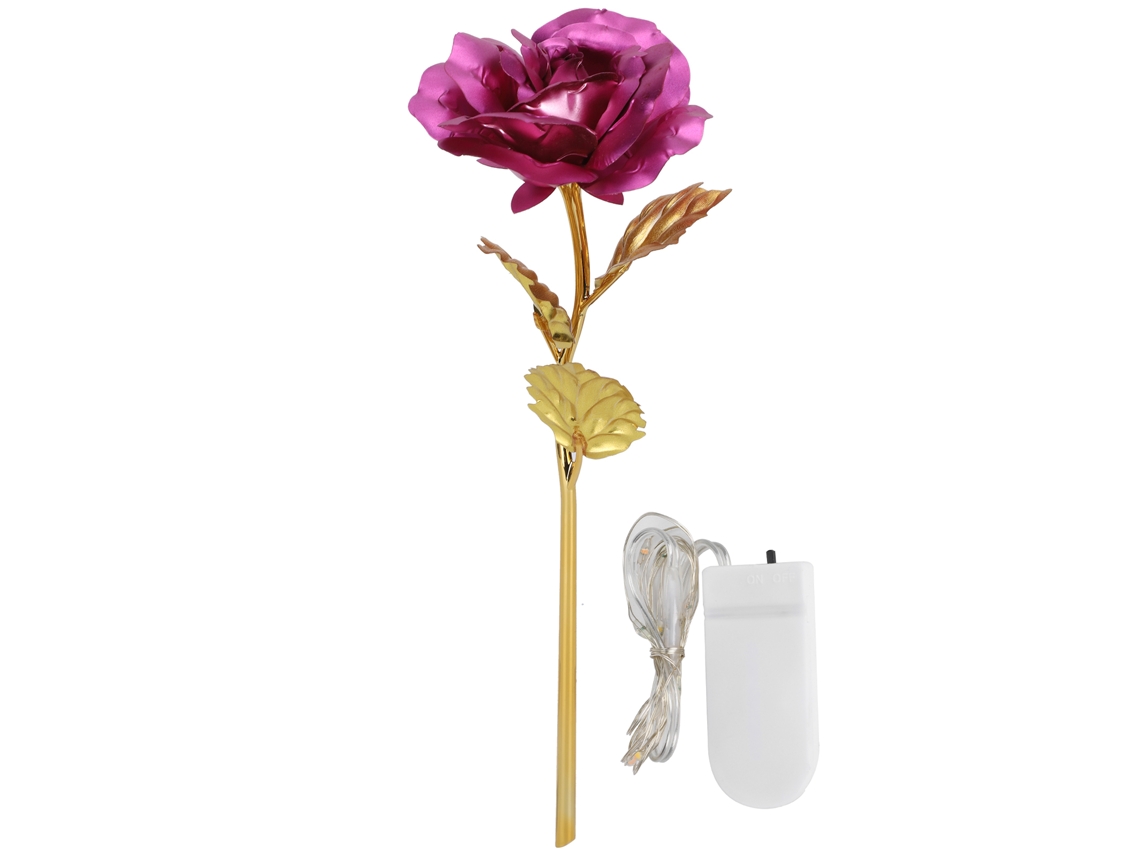 Rosa de Lâmina de Ouro Luz Presente Dia Dos Namorados Amor Eterno