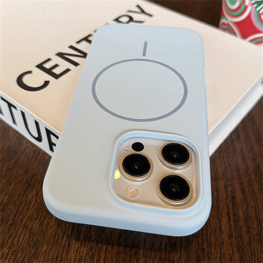 (iphone 13) Capa Protetora Magnética Sem Fio, Feita De Silicone Líquido.