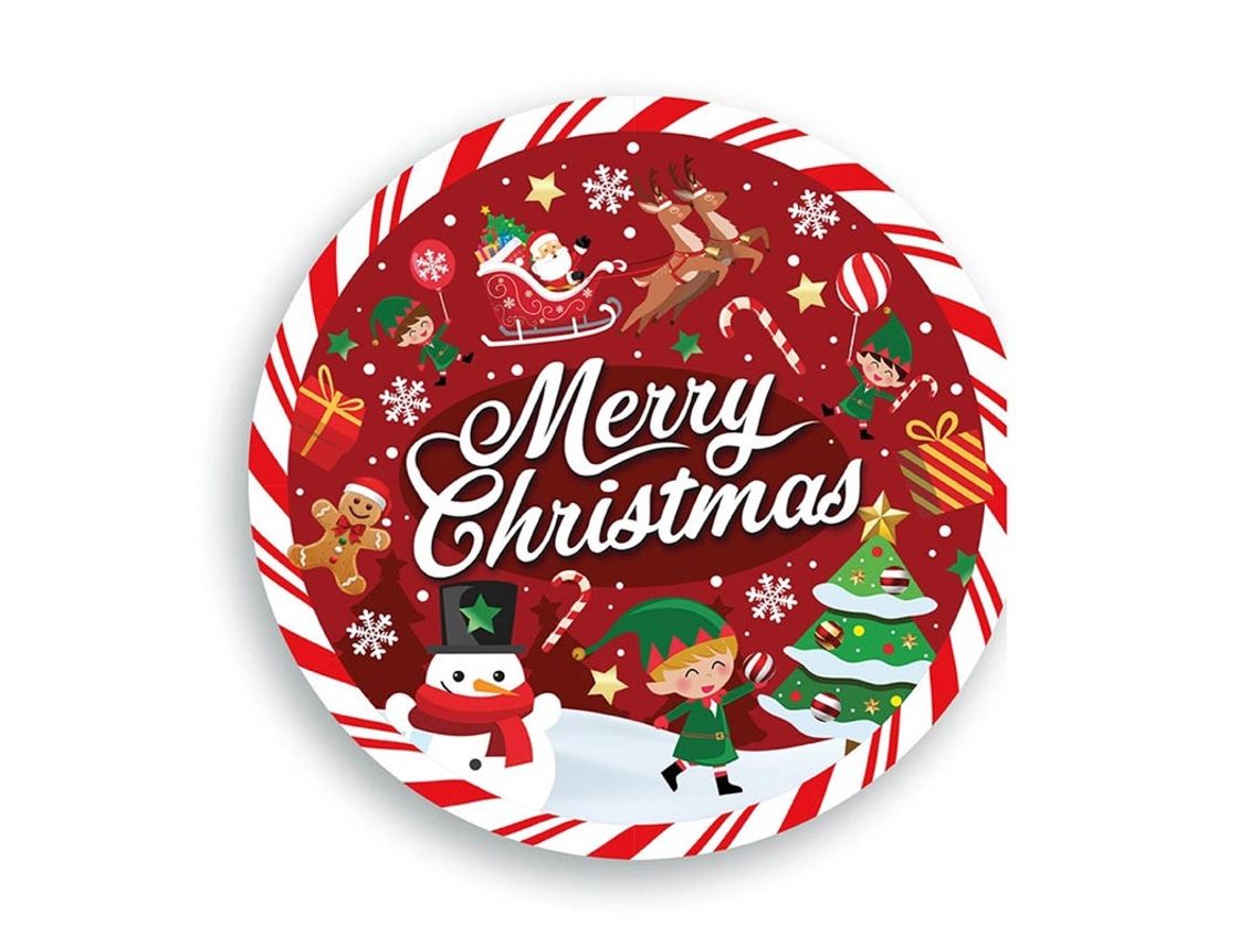 Pack de 6 Pratos Feliz Natal de 23 cm