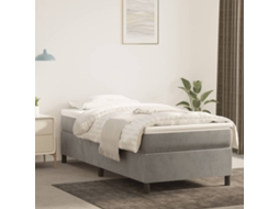 Vidaxl Cama Com Molas/colchão 100x200 Cm Veludo Cinza-claro