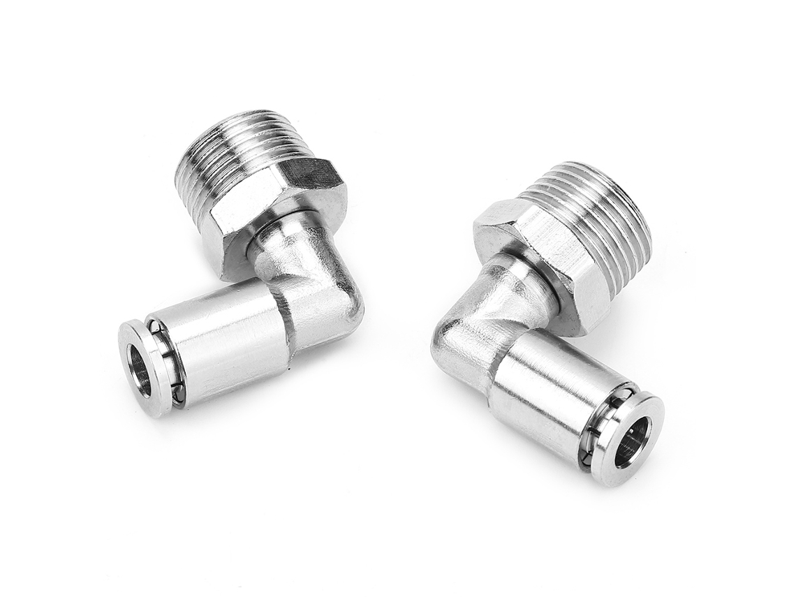 Laxiscreed Conector Pneumático De Cobre Níquel 6mm Com Cotovelo 90° Bspp Macho
