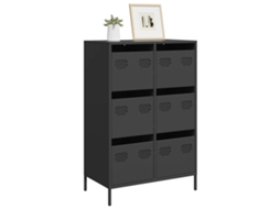 Vidaxl Móvel Alto 68x39x101,5 Cm Aço Preto