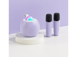 Máquina de karaokê portátil Yizhood Mini com Bluetooth, microfones duplos e projeção Starlight (vermelha)