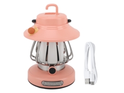 2026 lanterna de Camping Retrô Recarregável com Iluminação Regulável e 3 Temperaturas de Cor Rosa Portátil Luz de Emergência