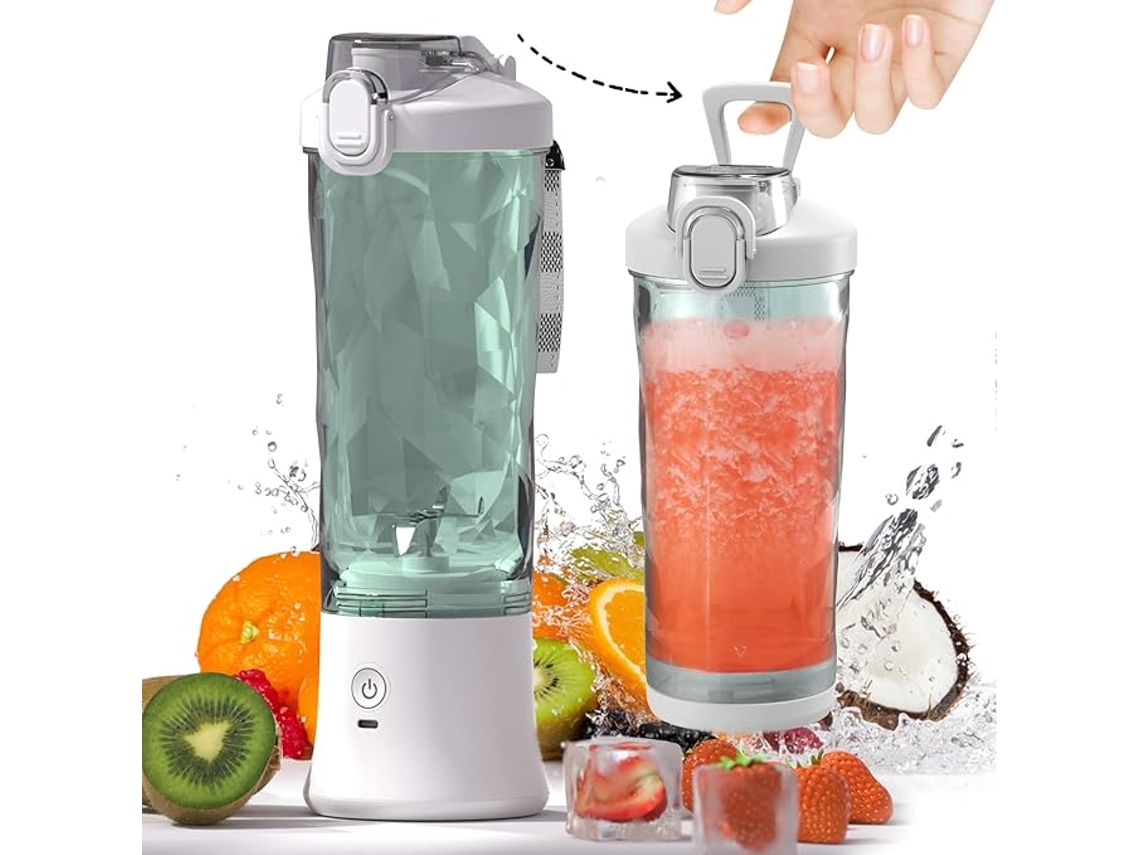 Lurelia Liquidificador Portátil Recarregável Usb, 600 Ml, 6 Lâminas, Aço Inoxidável, Para Smoothies