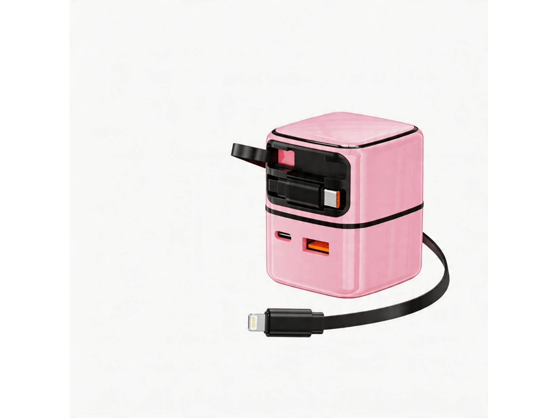 Carregador Gan 35w 4 Portas Digitallab rosa