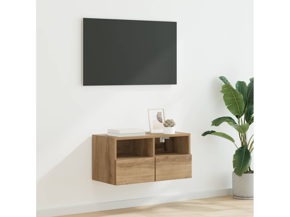 Vidaxl Armário De Tv De Parede 60 X 30 X 30 Cm Carvalho Artesanal