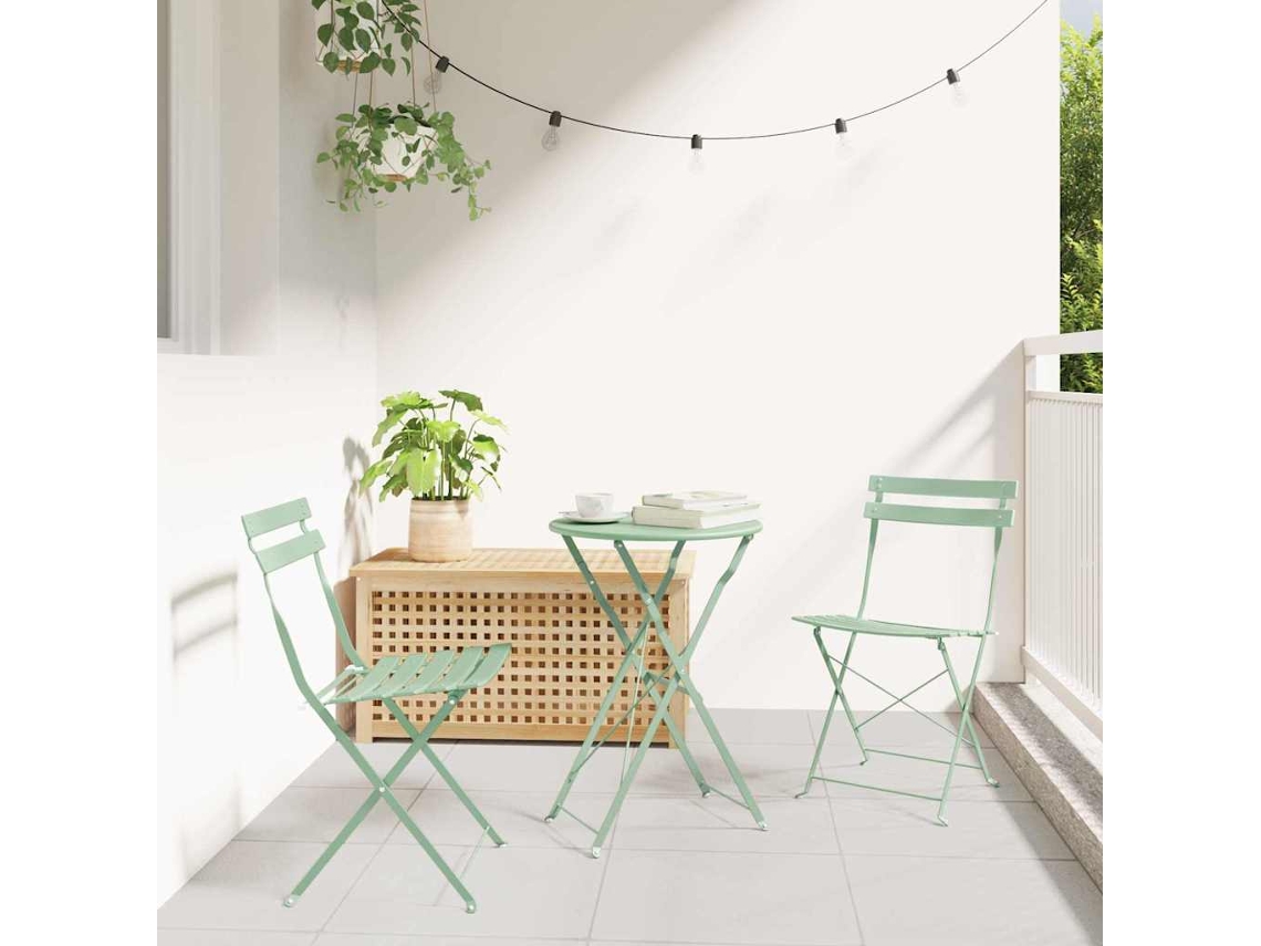 Vidaxl Cadeira Dobrável De Jardim 2 Unid. Verde Menta Claro Metal