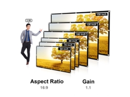 Tela De Projetor Portátil Hd 150 Polegadas 16:9 Dobrável Espessa Durável Para Home Theater Ao Ar Livre