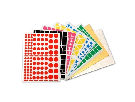 Pacote de 7032 adesivos de diversos formatos e cores 160 x 216 mm