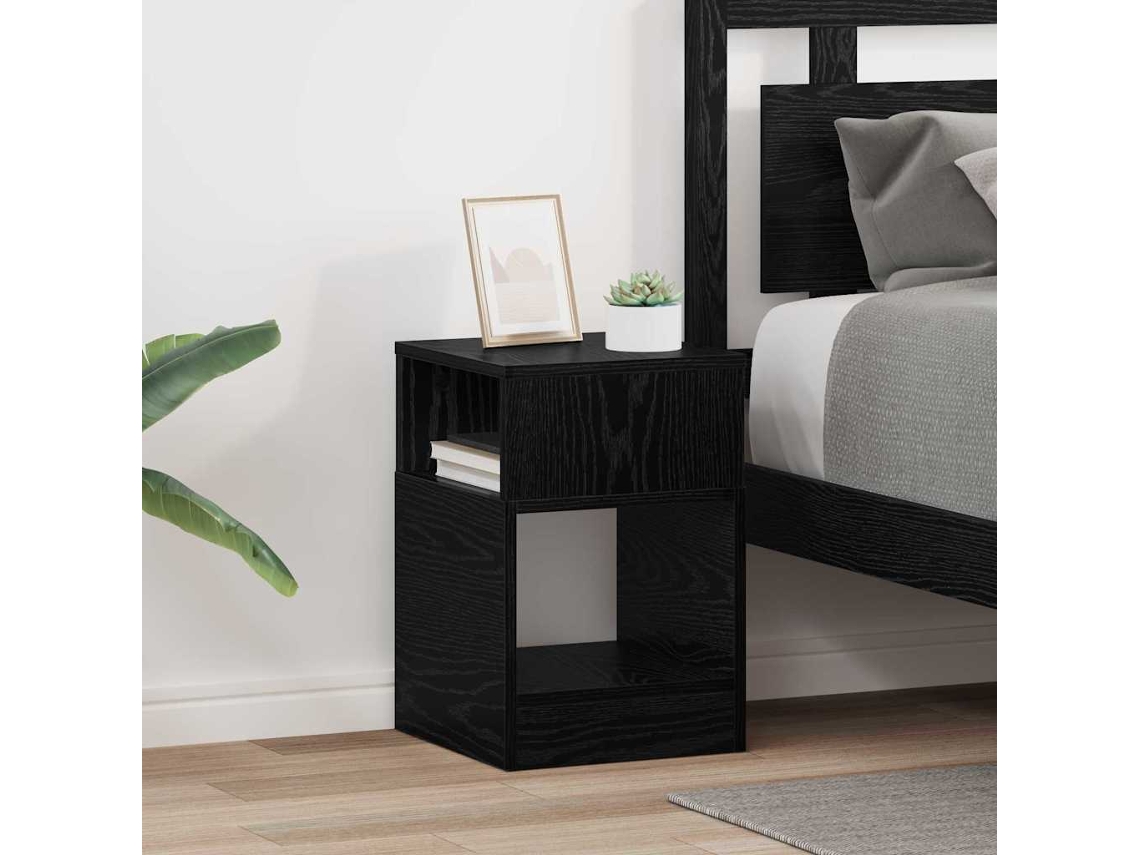 Vidaxl Mesa De Apoio 2 Unid. Carvalho Preto 30,5 X 30 X 45 Cm