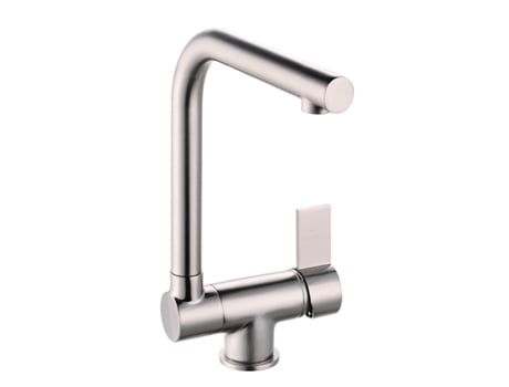 Misturadora de lava-loiça alta, bica basculante aço inox escovado ESPERANZA