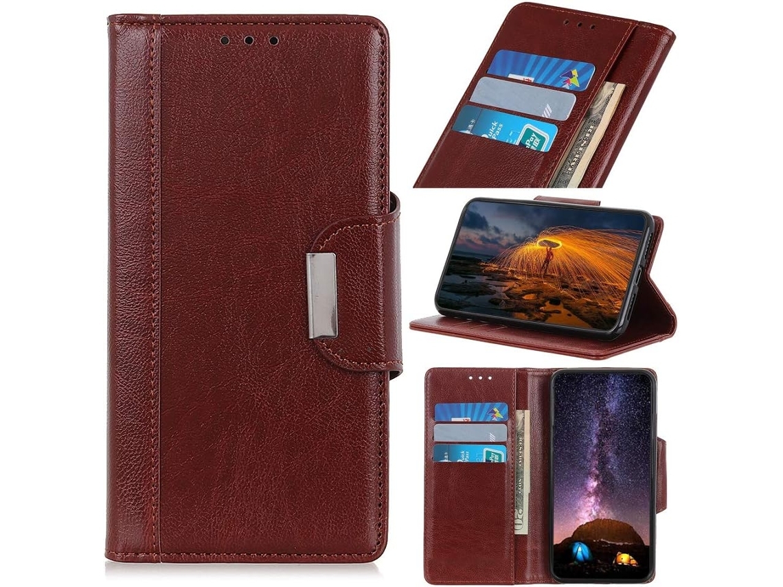 Capa Fólio para Zte Zte Blade A5 2020 Hongwe. Castanho1