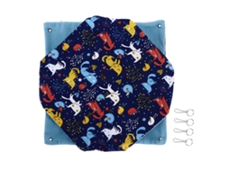Hamac Duplo Quente para Pequenos Animais, Pendurado, Plegável, com Gancho para Gaiola