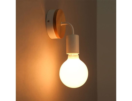 Conjunto De 2 Lâmpadas Led De Parede Com Tubo De Ferro, Luminária Pequena De Parede Em Madeira, Arte, Café, Restaurante, Lâmpada De Parede Branca
