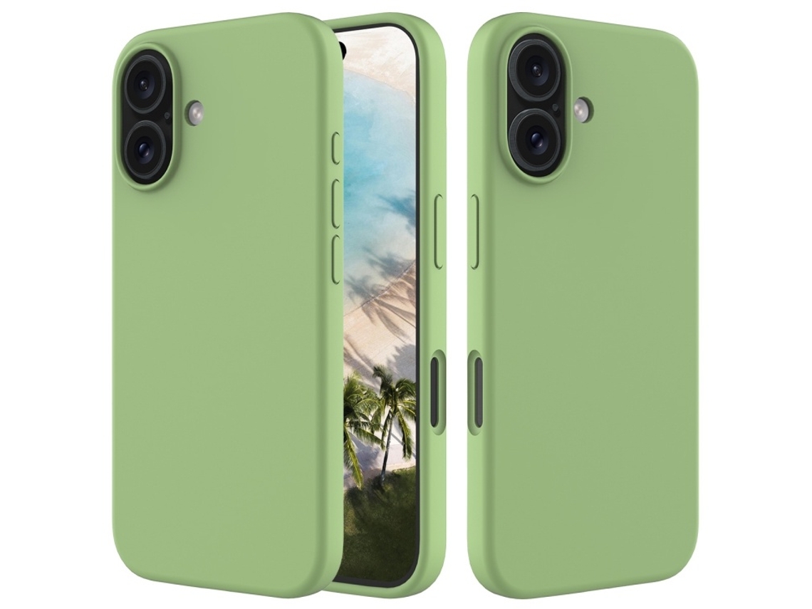 Lurelia Capa Protetora Para Iphone 16 Plus, Em Silicone E Pc, Interior Em Microfibra, Recortes Precisos, Cor Verde E Anti-riscos