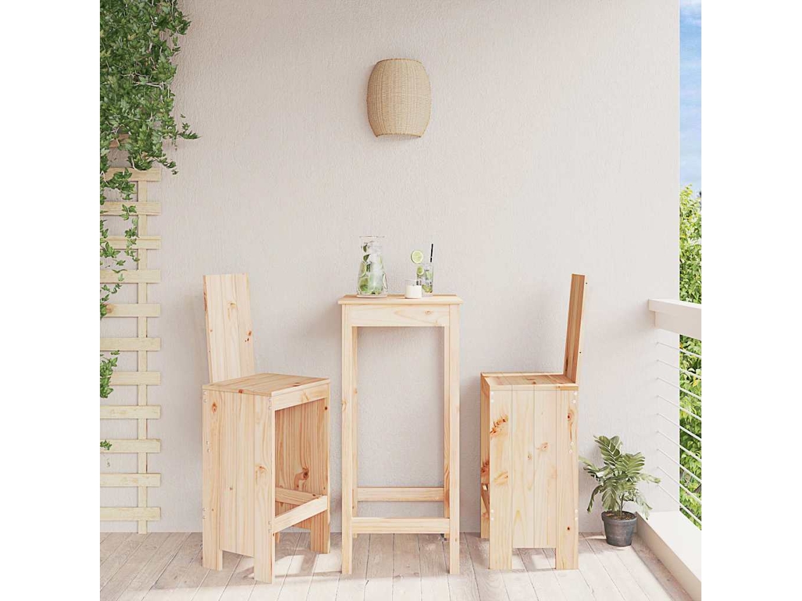Vidaxl Cadeiras De Bar 2 Pcs 40x42x120 Cm Madeira De Pinho Maciça