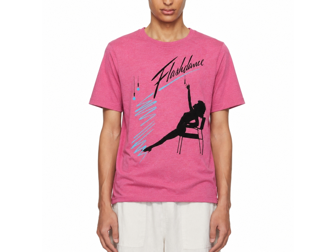 Rockinstone Flashdance Silhouette Chainpull Retro Pink Heather T-shirt Size:m