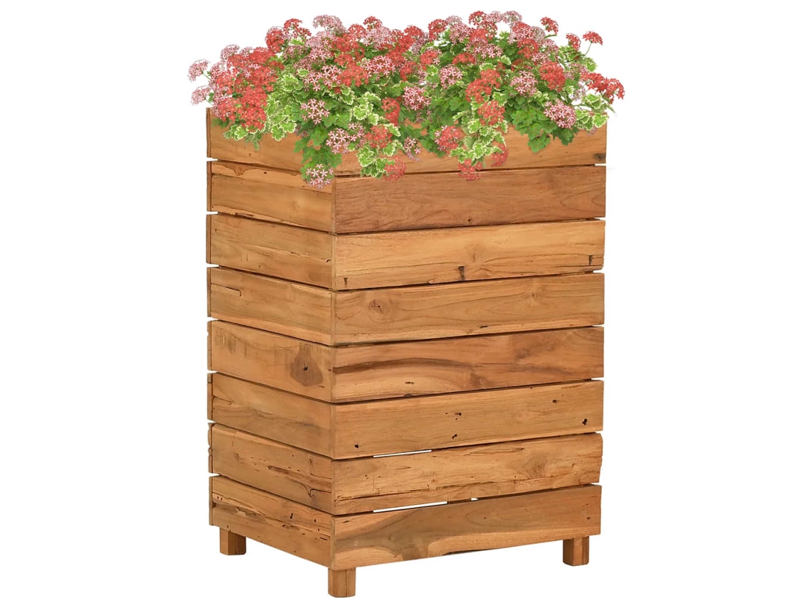 Conjunto 1 Vaso Elevado Vidaxl Marrom Teca (50 X 40 X 72 Cm)