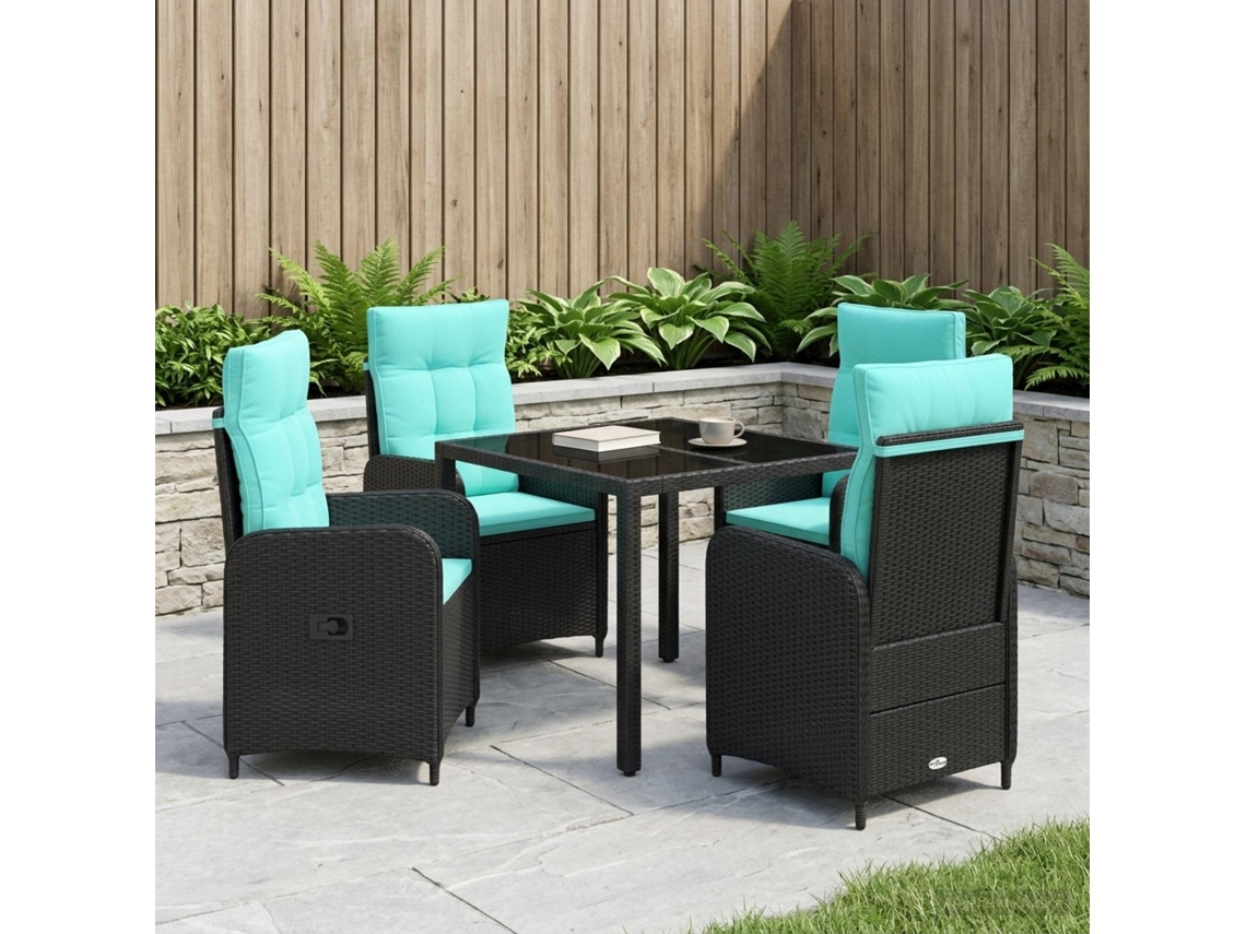 Vidaxl Conjunto De Jantar Para Exterior 5 Unid. Vime Pe