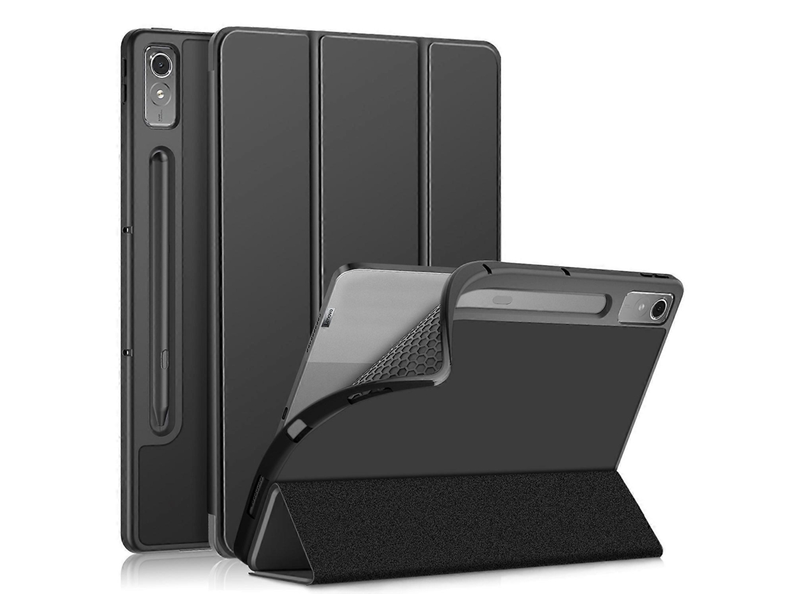 Capa Dobrável Em 3 Partes Em Tpu E Couro Sintético Para Tablet Lenovo Tab P12 12.7 / P12 Pro 2ª Geração.