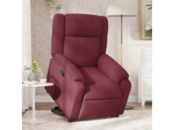 Vidaxl Poltrona Reclinável Elevatória Tecido Vermelho Tinto