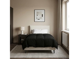 Vidaxl Edredom De Verão Simples 140 X 220 Cm Verão Preto Respirável