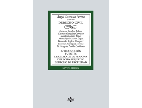 Livro .derecho Civilintroduccion Fuentes Derecho Da Editorial Tecnos De Ángel Carrasco Perera, Encarna Cordero Lobato Et Al. (espanhol)