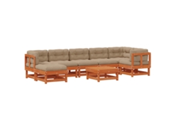 Maison Exclusive - Conjunto De Lounge De Jardim Arakil 8 Pcs Castanho Encerado