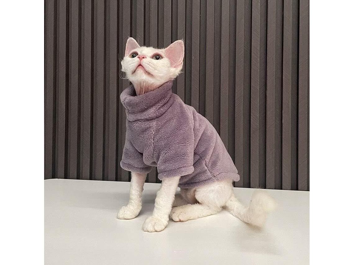 Chaleco Jersey Gatos Sin Pelo Cálido Invierno Gris S/MARCA