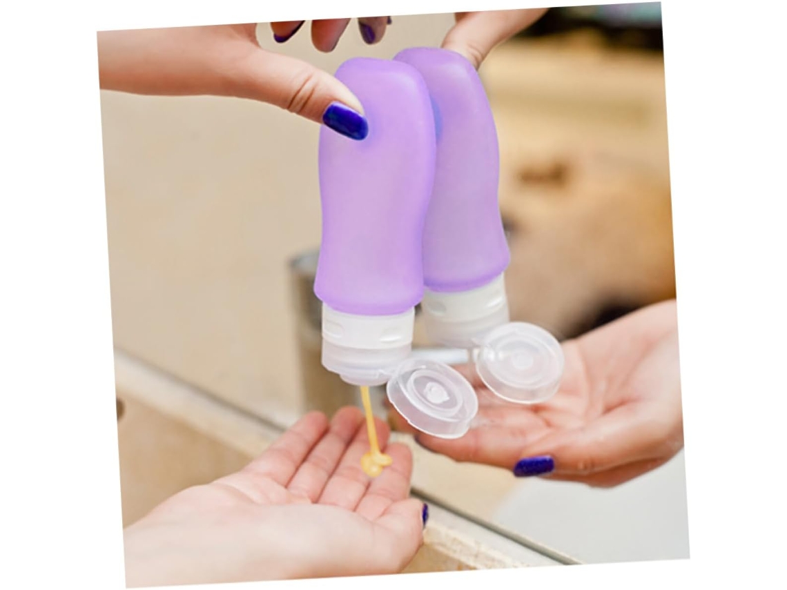 Frasco De Viagem Recarregável Em Silicone, Bisnaga Para Loção, Shampoo, Creme E Cosméticos.