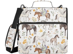 Estojo Lápis Fantasy Horse Com Zíper, Alça De Ombro E Mão, Vários Bolsos, 3, 8cm 1, 5 Polegadas, 3 Estojos Em