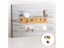 Painel De Cortiça Para Parede Família Para A Sala De Estar Espelharte (70x100 Cm)