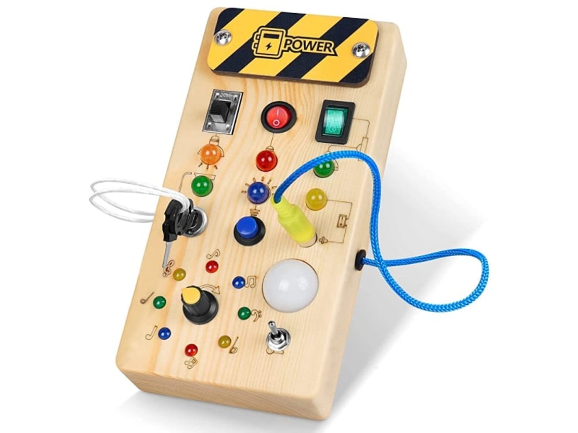 Quadro de atividades Montessori com interruptor de LED para crianças pequenas, brinquedo de aprendizagem sensorial compatível com CR Slowmoose