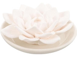 Difusor De Óleos Essenciais Passivo Branco Lotus Em Gesso